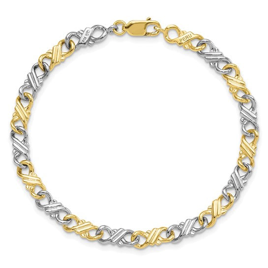 10kt Two-Tone Solid Polished Fancy Bracelet