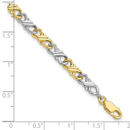 10kt Two-Tone Solid Polished Fancy Bracelet