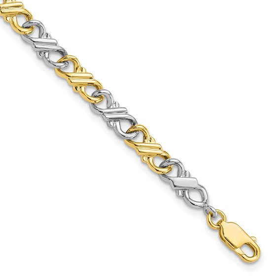 10kt Two-Tone Solid Polished Fancy Bracelet