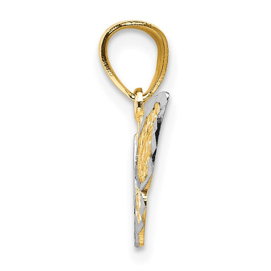 10KT Two tone w/Rhodium Butterfly Charm