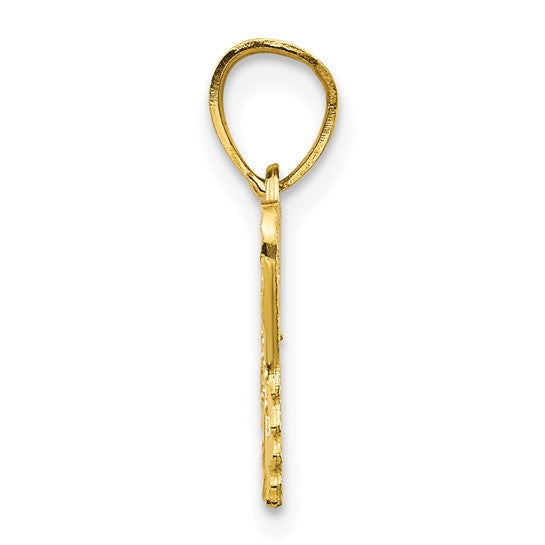 10kt Yellow Gold Diamond-Cut Butterfly Charm