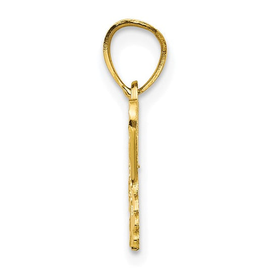 10kt Yellow Gold Diamond-Cut Butterfly Charm