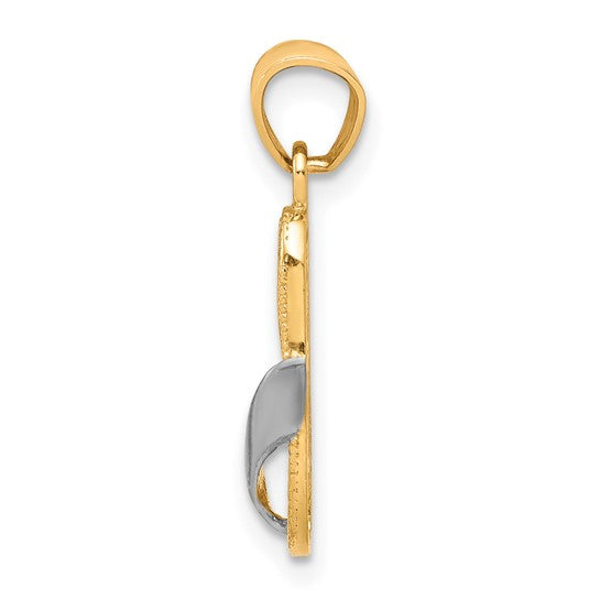 10kt Yellow Gold & Rhodium Flip Flop Charm