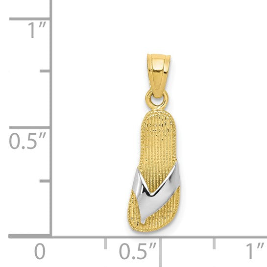 10kt Yellow Gold & Rhodium Flip Flop Charm