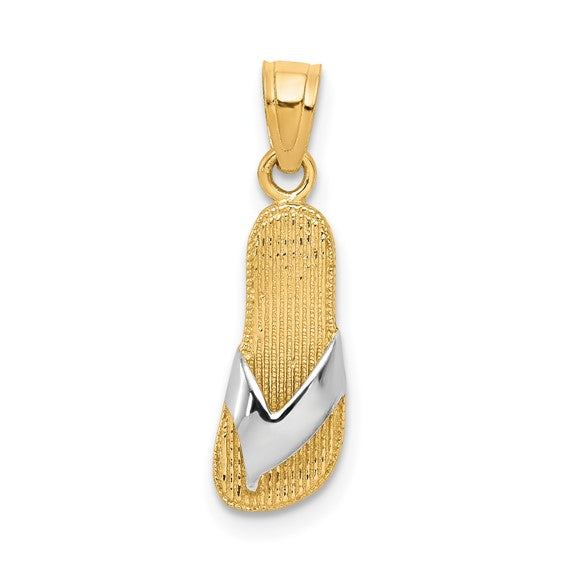 10kt Yellow Gold & Rhodium Flip Flop Charm