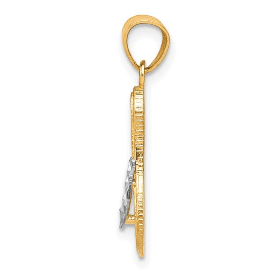 10KT Yellow Gold w/Rhodium Flip Flop Charm