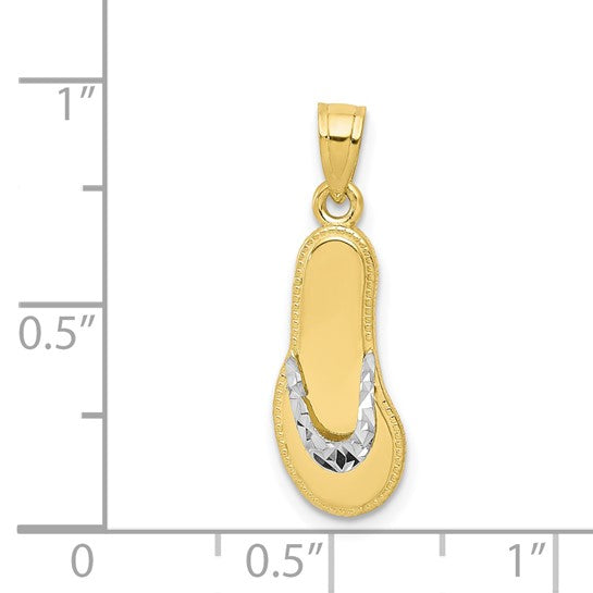 10KT Yellow Gold w/Rhodium Flip Flop Charm