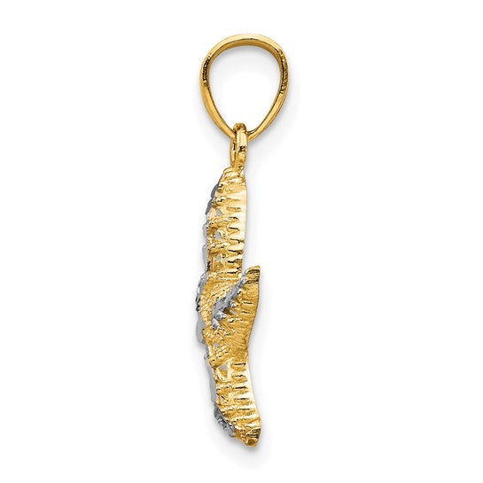 10kt Yellow Gold w/Rhodium Starfish Charm