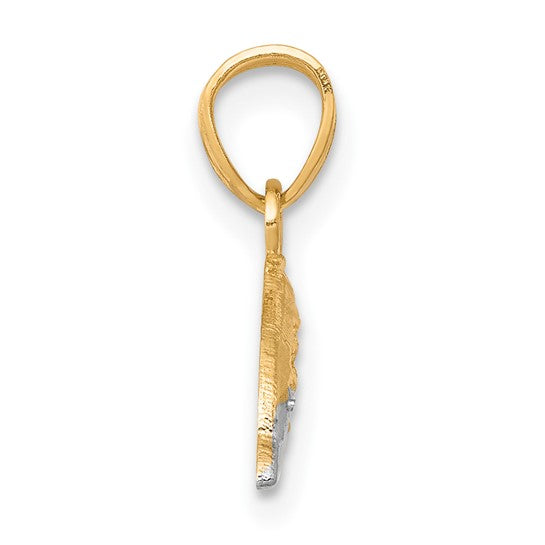 10kt Yellow Gold w/Rhodium Dolphin Charm