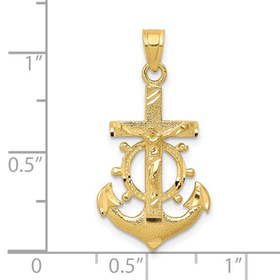 10kt Yellow Gold Mariner Crucifix Pendant