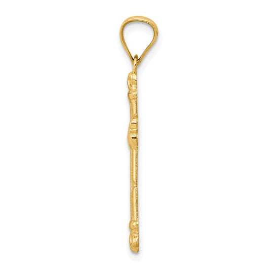 10kt Yellow Gold Fleur de Lis Cross Pendant
