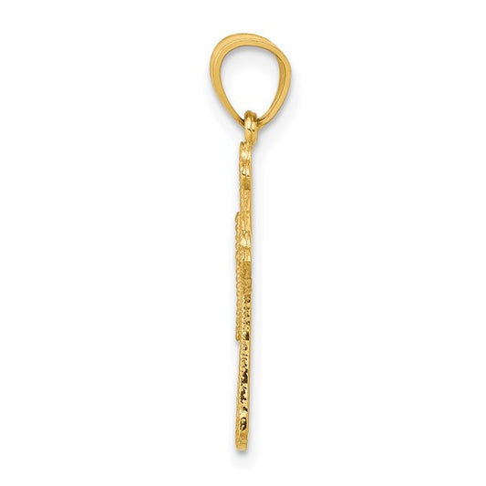 10kt Yellow Gold Budded Cross Pendant