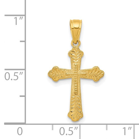 10kt Yellow Gold Budded Cross Pendant