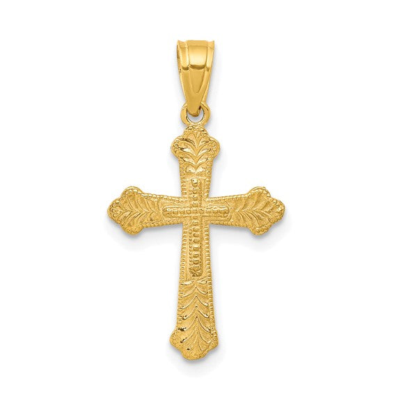 10kt Yellow Gold Budded Cross Pendant