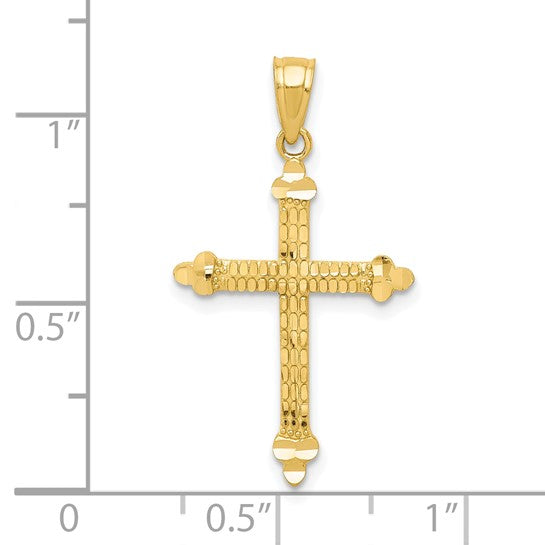 10kt Yellow Gold Budded Cross Pendant