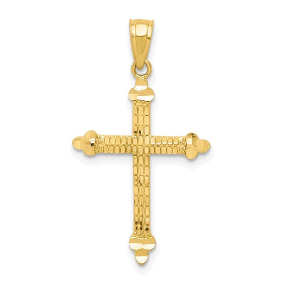 10kt Yellow Gold Budded Cross Pendant