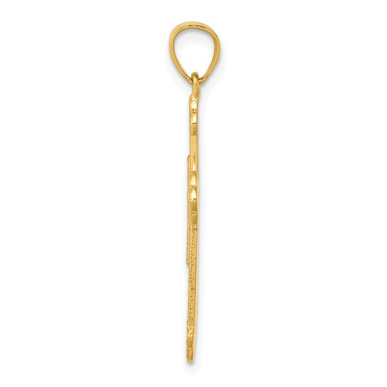 10kt Yellow Gold Budded Cross Pendant