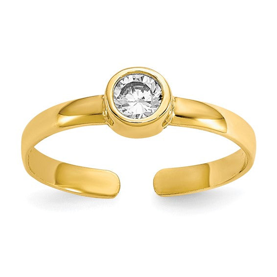 10kt Yellow Gold CZ Toe Ring
