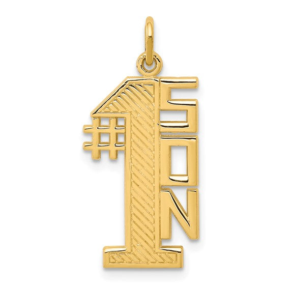 10KT Yellow Gold Lined Design #1 SON Charm