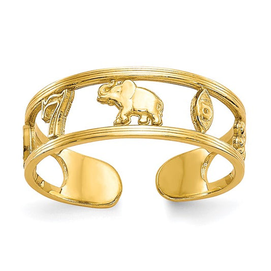 10kt Yellow Gold Luck Toe Ring