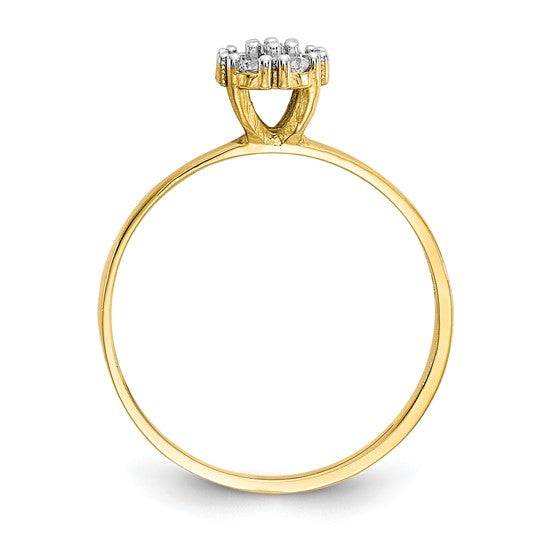 10kt Yellow Gold CZ Cluster Promise Ring