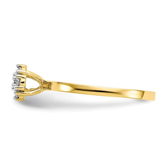 10kt Yellow Gold CZ Cluster Promise Ring