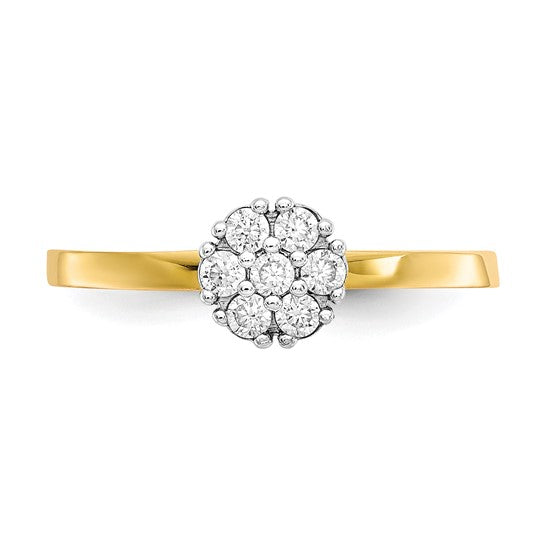 10kt Yellow Gold CZ Cluster Promise Ring