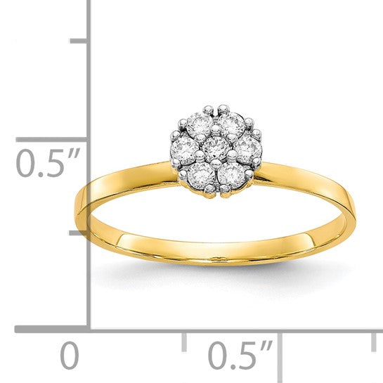 10kt Yellow Gold CZ Cluster Promise Ring