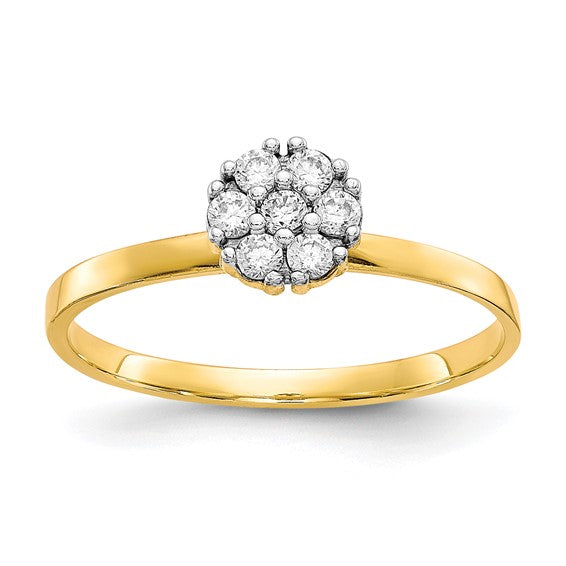 10kt Yellow Gold CZ Cluster Promise Ring