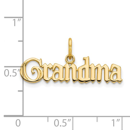 10KT Yellow Gold GRANDMA Charm