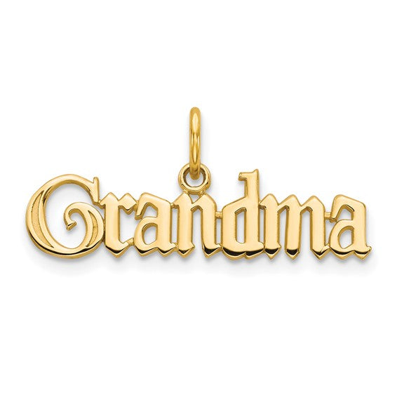 10KT Yellow Gold GRANDMA Charm