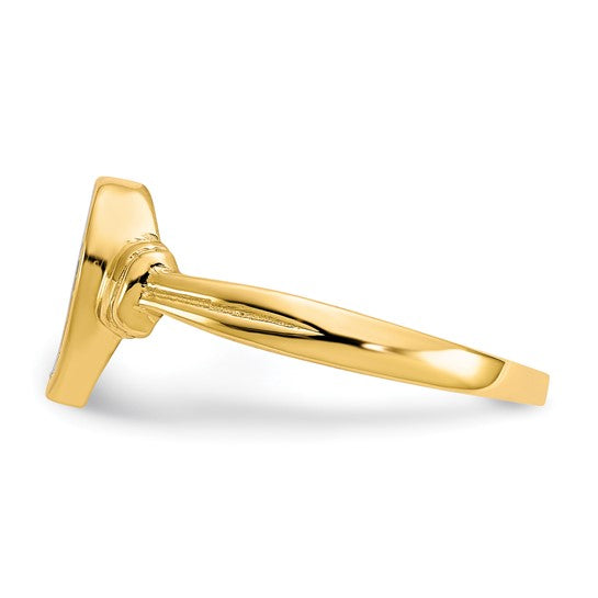10kt Yellow Gold w/Rhodium CZ Heart Ring
