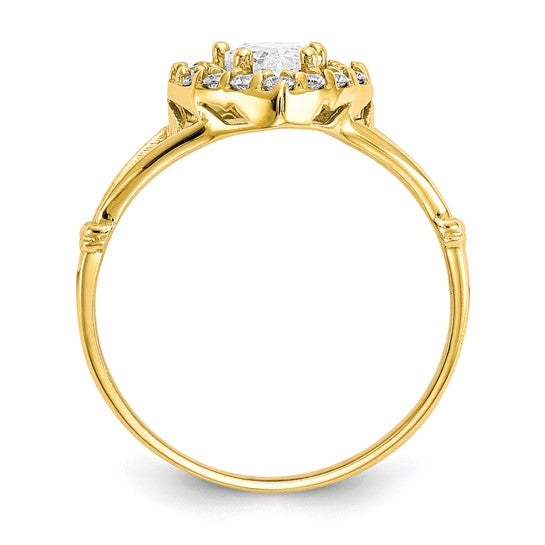 10kt Yellow Gold CZ Heart Ring