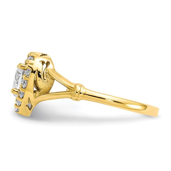 10kt Yellow Gold CZ Heart Ring