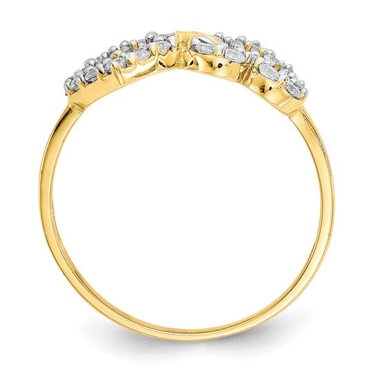 10kt Yellow Gold Double Heart CZ Ring