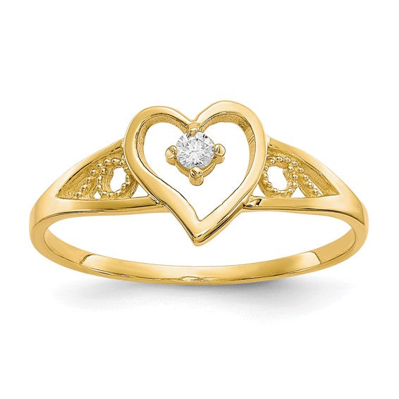 10kt Yellow Gold Heart CZ Ring10k Heart CZ Ring