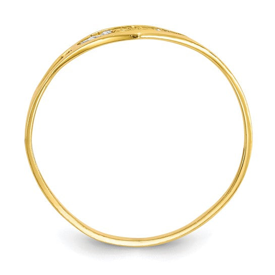 10KT Yellow Gold w/Rhodium Mommy Heart Ring