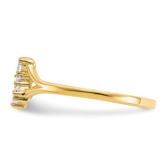 10kt Yellow Gold w/Rhodium CZ Butterfly Ring