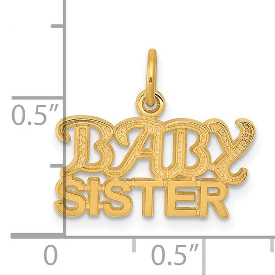 10KT Yellow Gold BABY SISTER Charm