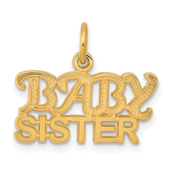 10KT Yellow Gold BABY SISTER Charm