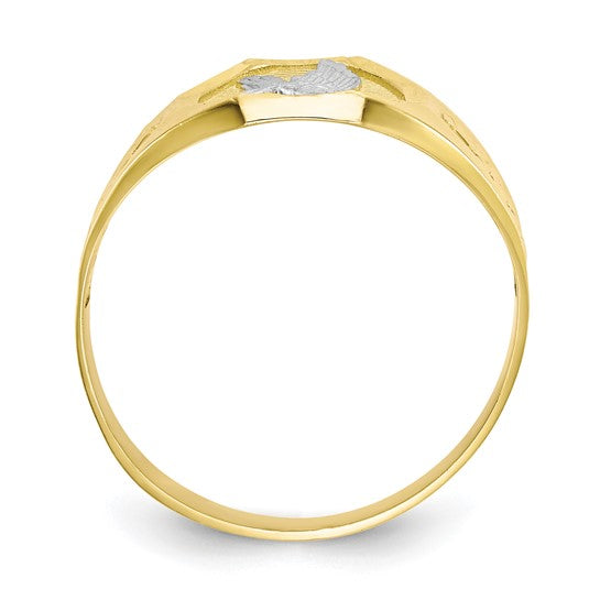 10kt Yellow Gold & Rhodium Men's Eagle Ring