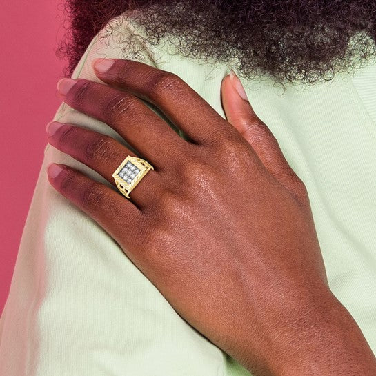 10kt Yellow Gold Men's CZ Ring