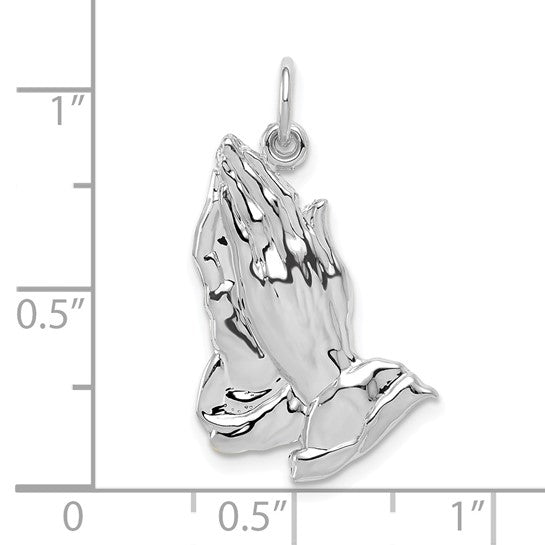10kt White Gold Praying Hands Pendant