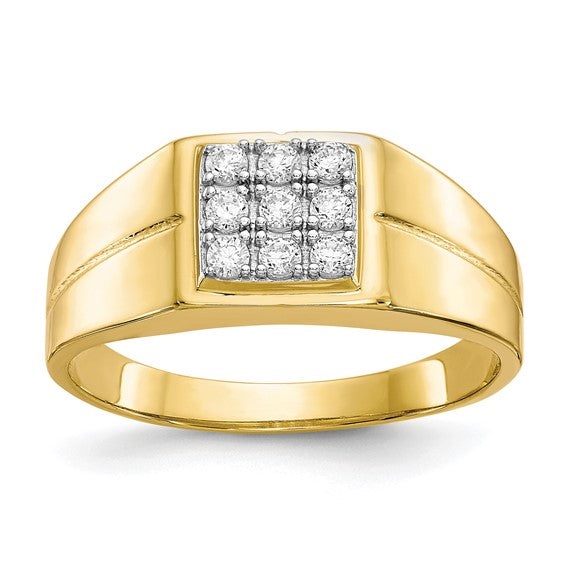 10kt Yellow Gold Men's CZ Ring