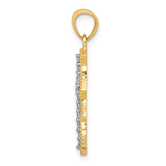 10kt Yellow Gold CZ Cross Pendant