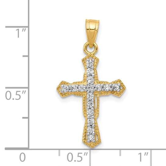 10kt Yellow Gold CZ Cross Pendant