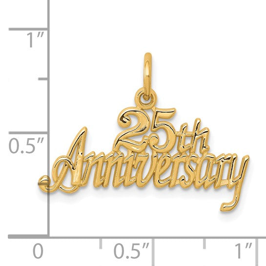 10kt Yellow Gold 25th ANNIVERSARY Charm