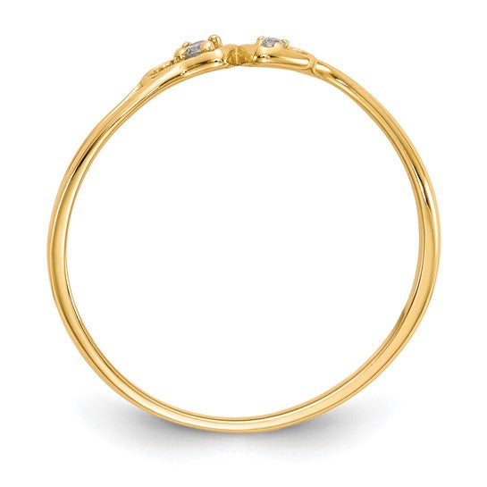 10kt Yellow Gold CZ Double Heart Ring