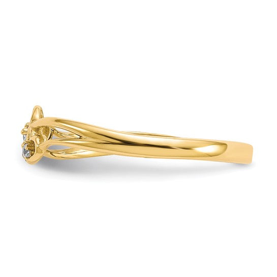 10kt Yellow Gold CZ Double Heart Ring