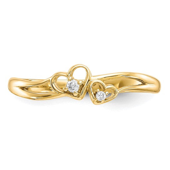 10kt Yellow Gold CZ Double Heart Ring